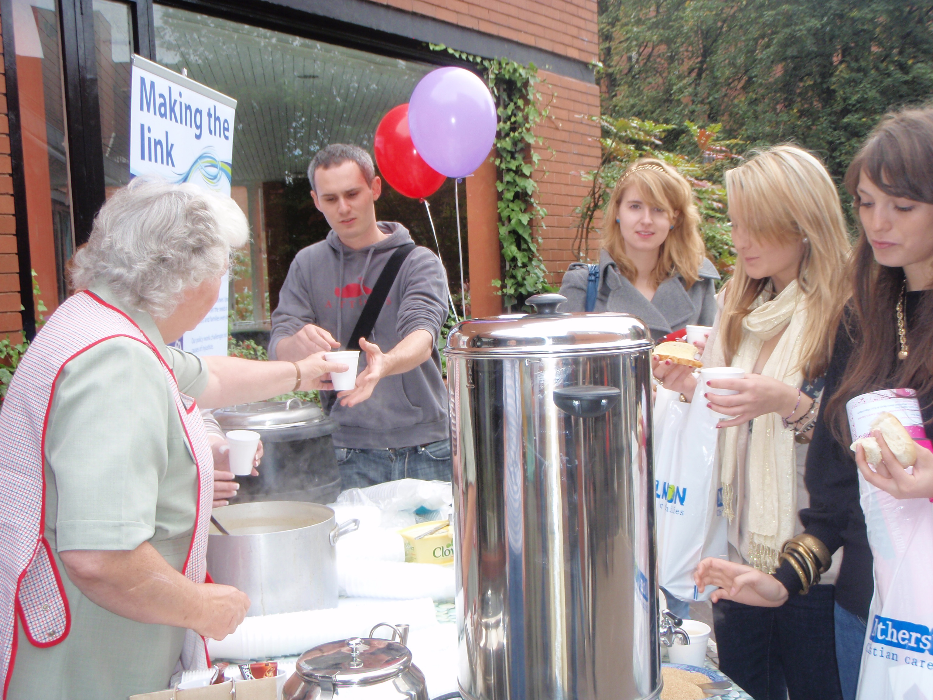 Members serving soup during Freshers' Week